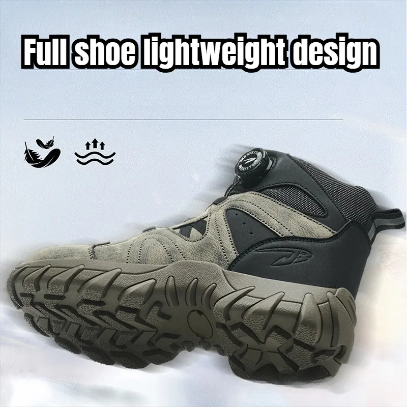 Men Steel Head Safety Motorcycle Riding Shoes Puncture and Smash Resistant Sole Breathable Upper for Outdoor Workshop Work Boot