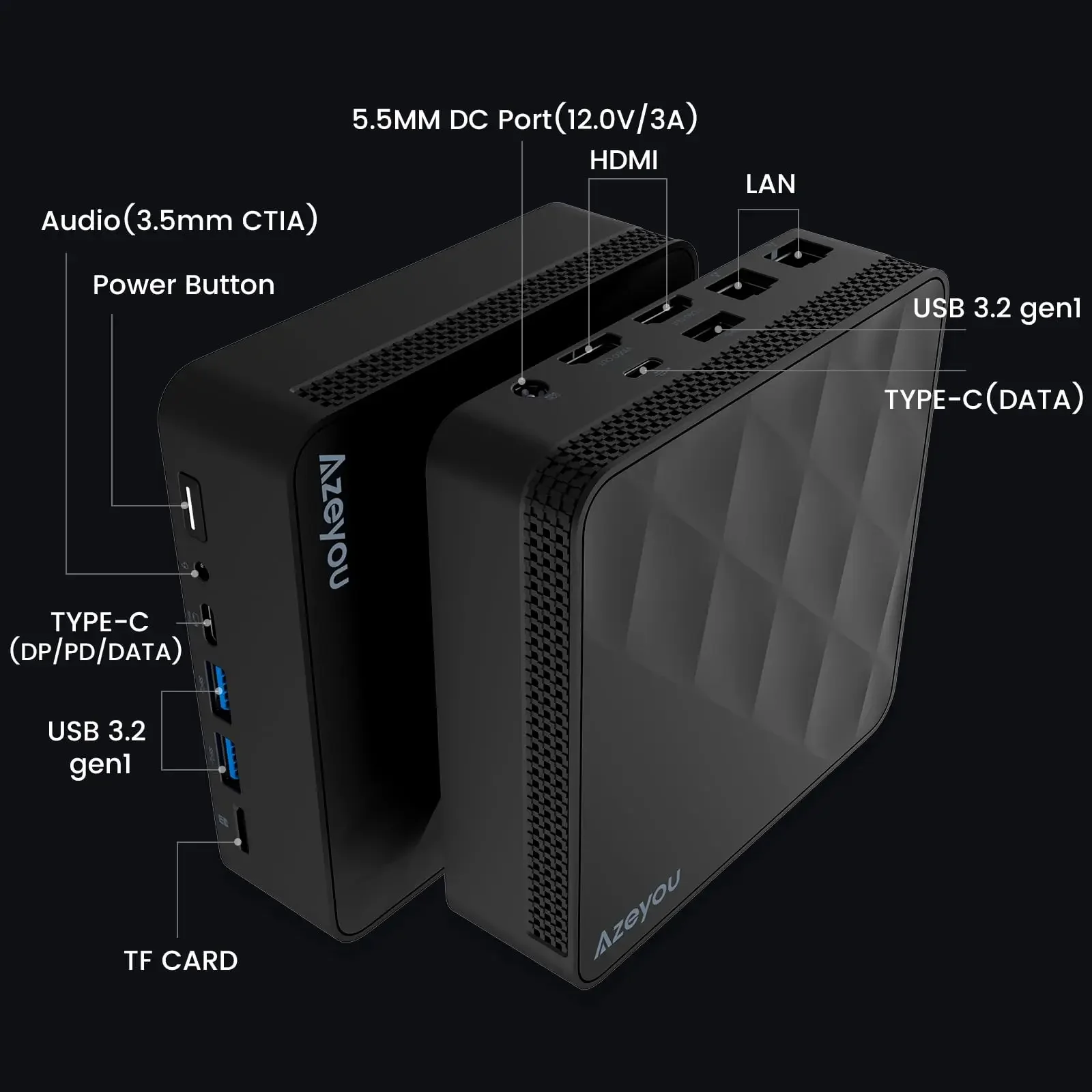 Mini PC, Intel 12a generazione Alder Lake - N100 (fino a 3,4 GHz), 16 GB DDR4 RAM 512 GB M.2 SSD, supporto computer desktop Doppio display 4K