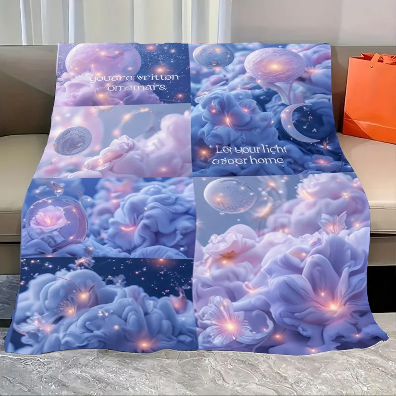 

Flannel Blanket-Soft Lightweight All-season Dreamy Floral Clouds Baby Blanket Soft Cozy for Newborns