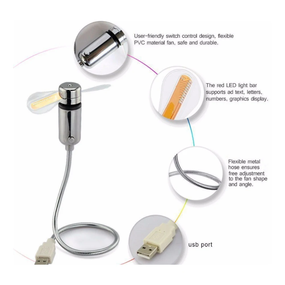 

Flexible Mini USB Powered Fan For PC Computer Laptop Tablet Flexible Gooseneck Air Blower Portable Flexible Desk Fan for Home Of