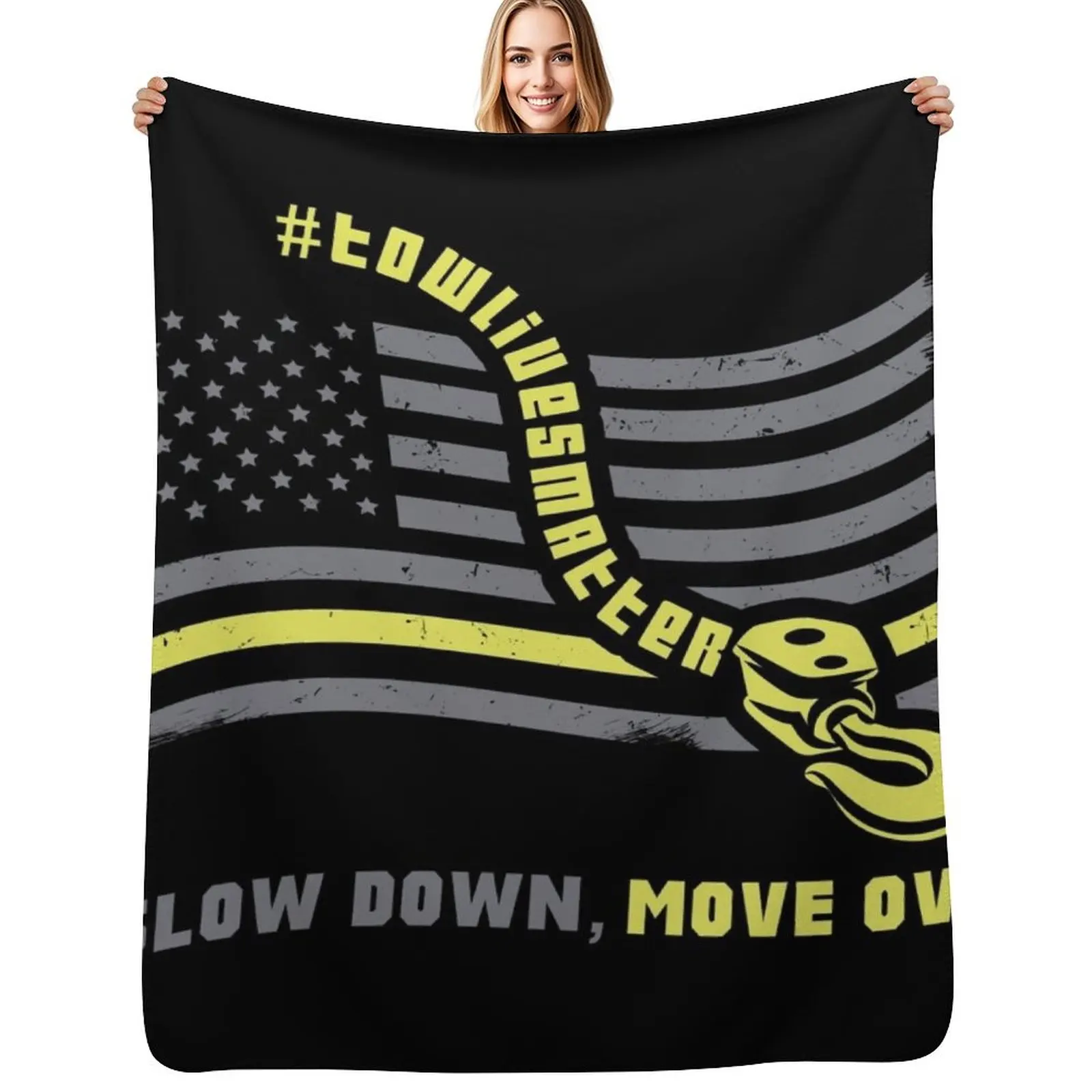 

Slow Down Move Over - Tow Truck Operator Gift Throw Blanket Cozy Throw Blanket for Bed Sofa Chair