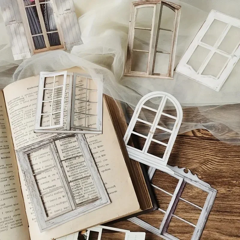 10 أوراق هيكل عظمي للباب والنافذة ملصقات هيكل عظمي نافذة كولاج كتيب مواد ديكور لوازم المواد اليدوية ذاتية الصنع