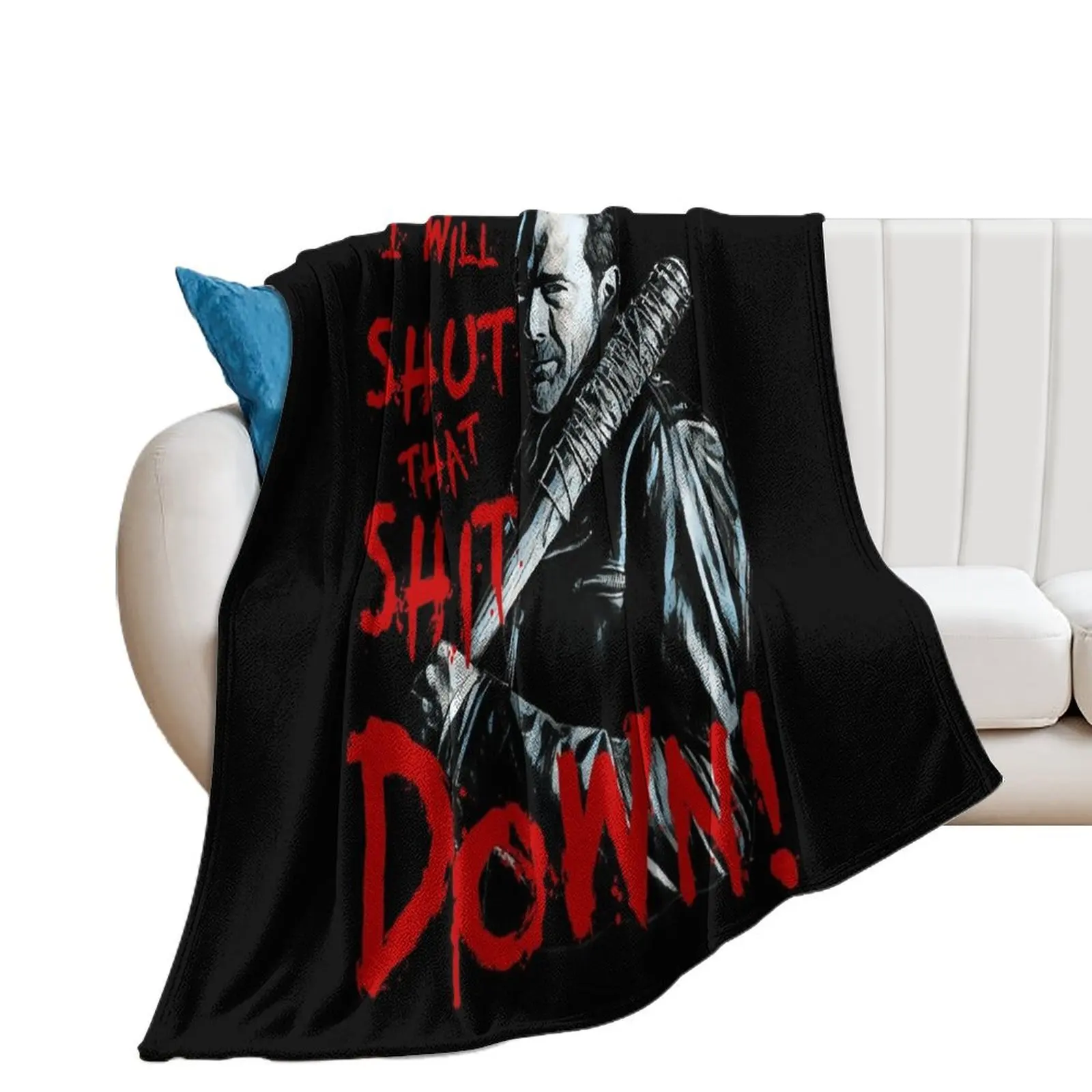 

Negan I Will Shut For Fans Throw Blanket Giant Sofa cosplay anime Blankets