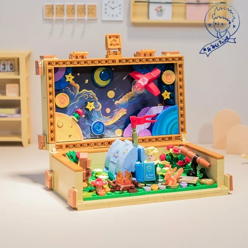 

The Little Prince Classic Series Suitcase Assembled Building Blocks Toy Model Desktop Ornaments Children's Holiday Gift