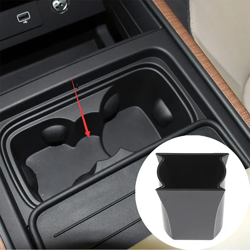 

For Land Rover Defender 90 110 130 2020-2024 ABS black car central control water cup holder divided key storage box accessories
