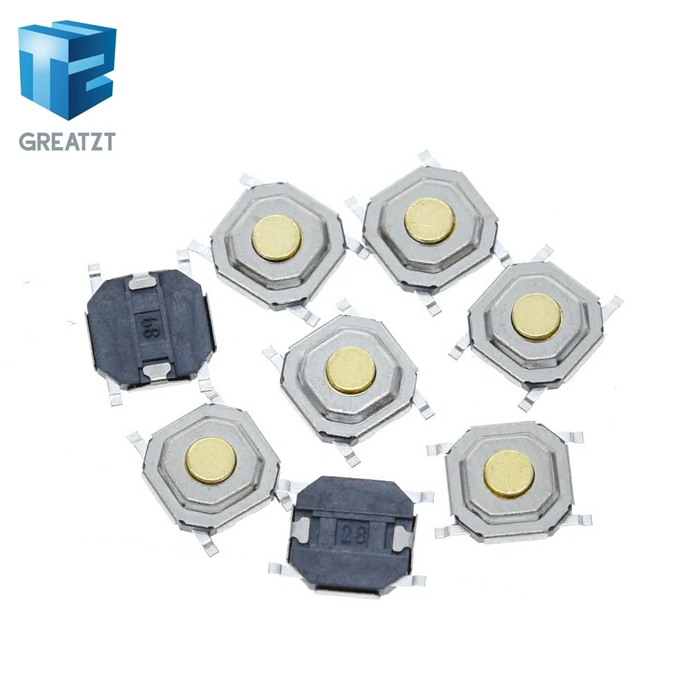 GREATZT 100 шт./лот SMD 4*4*1,5 мм 4X4X1,5 мм тактильный тактовый кнопочный микропереключатель мгновенный для DIY