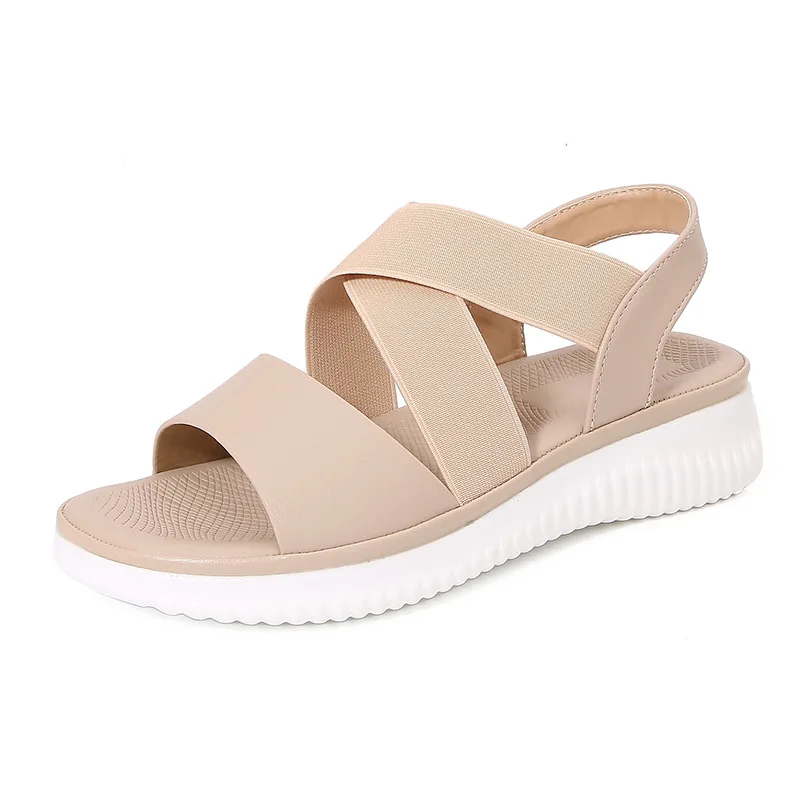 

Ladies Bohemian Strap Elastic Flat Sandals Fashion Comfortable Summer Shoes