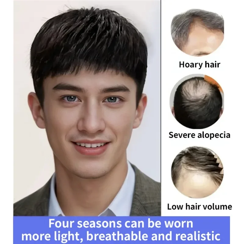 One-size-fits-all Are Naturally Toupee Men Breathable French Lace Front Men's Wig Human Hair Toupee Men's Replacement Systems