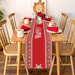 Polyester Christmas Table Runner, Merry Christmas Decorations for Home Decor, Christmas, Note, Gifts Noel, New Year, 2023, 2024 8 Main Sales Table Path - №8