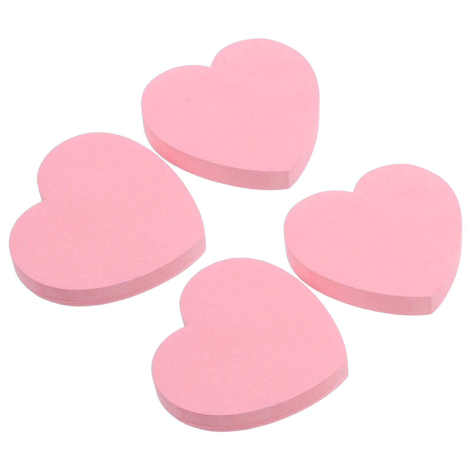 4 Books Pink Love Sticky Notes Fun Tab Portable Memo Stickers Heart Shaped Notepads Compact Notebook Office