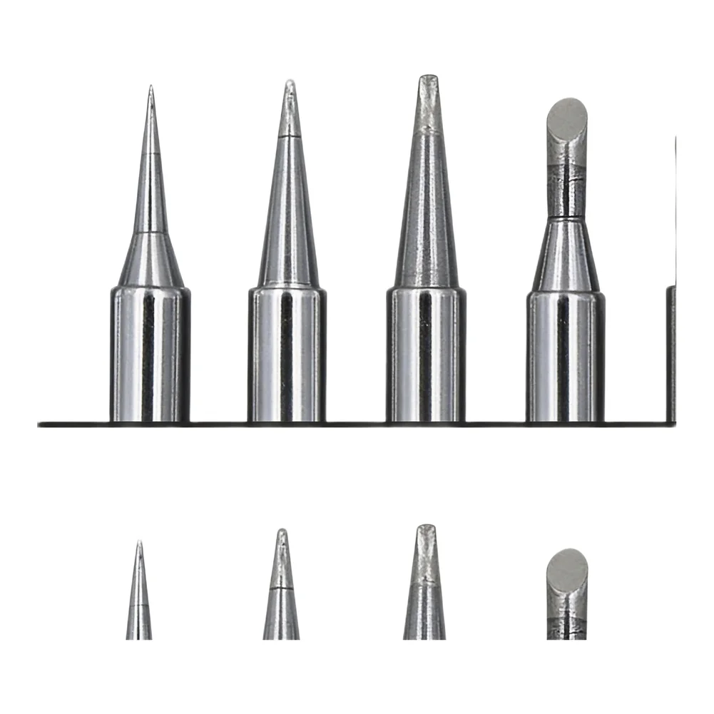 Set of 5 Copper Soldering Iron Tips Replacement for 936 Model Welding Heads Compatible with Various DIY Soldering Projects