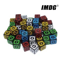 Dados de acrílico con patrón tallado D6, accesorios de 6 lados, poliedro, dados de colores, cubos de juego digitales, 10 unids/lote por paquete