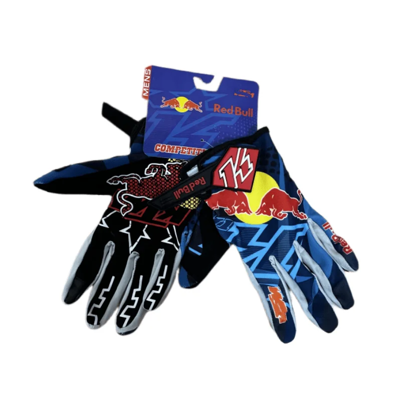 4 colors Red Bull gloves  Non-Slip MTB Motorcycle Biking  Gloves Full Finger Off-Road Red Bull Racing Gloves for Men Women