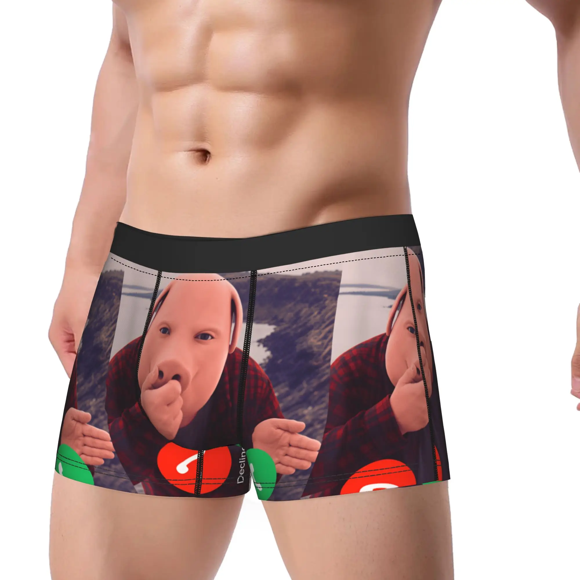 John Pork Pig Meme Underwear  Males Boxer Brief Sexy Soft Boxershorts High Quality Print Plus Size Underpants