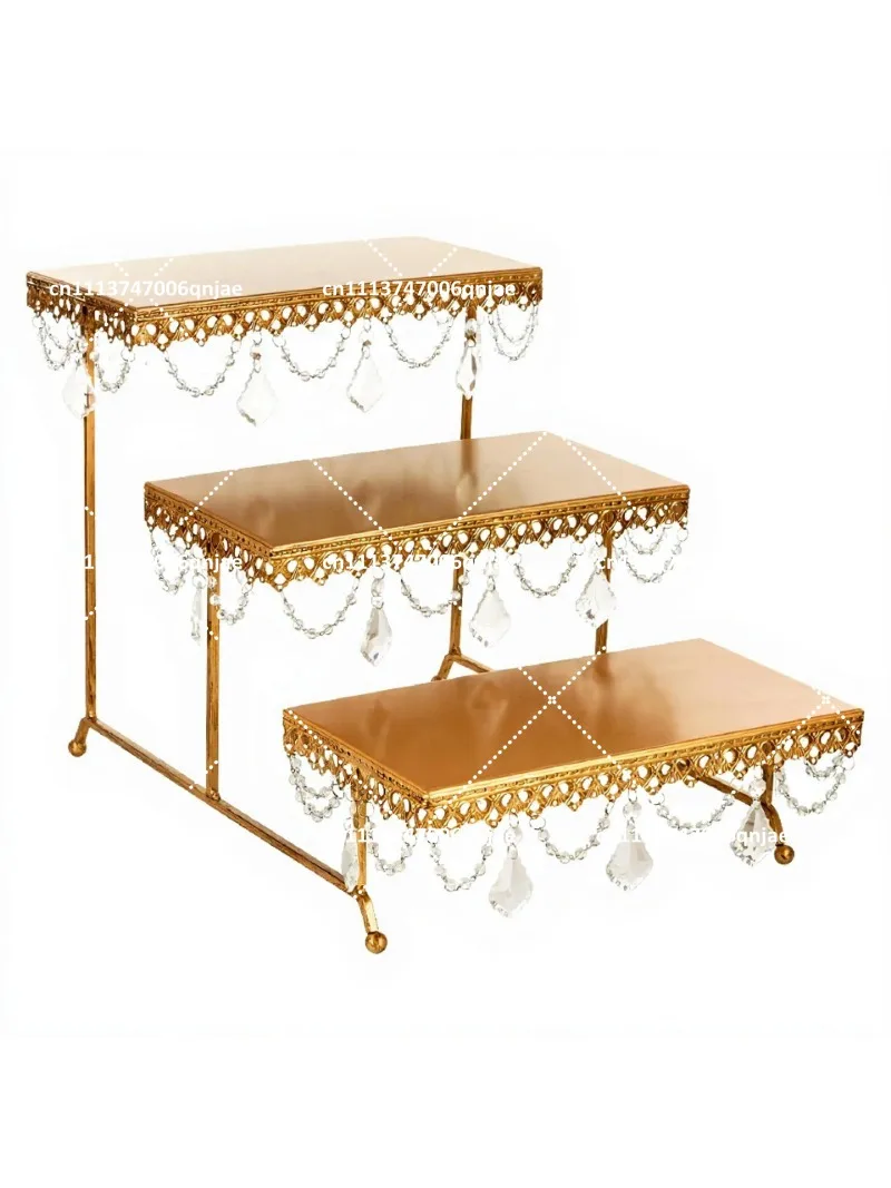 Acrylic Metal 3 Tier Cake Stand, Afternoon Tea Dessert Tray for Wedding Party, Cupcake Display Rack