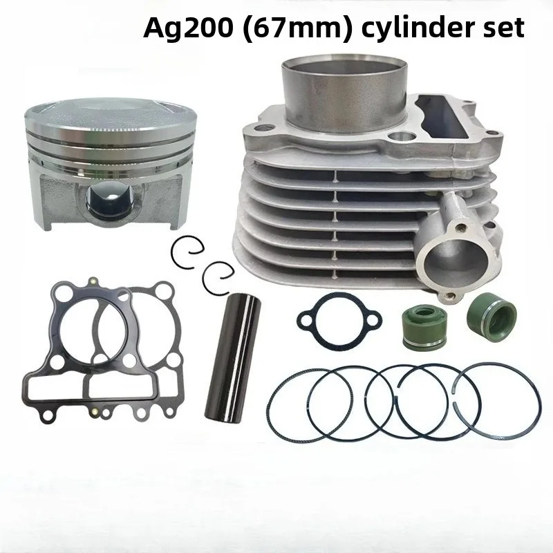 67mm Engine Parts Motorcycle Cylinder Piston Ring Kit Pin for YAMAHA AG200 ZS200 LY200 TW200  200cc