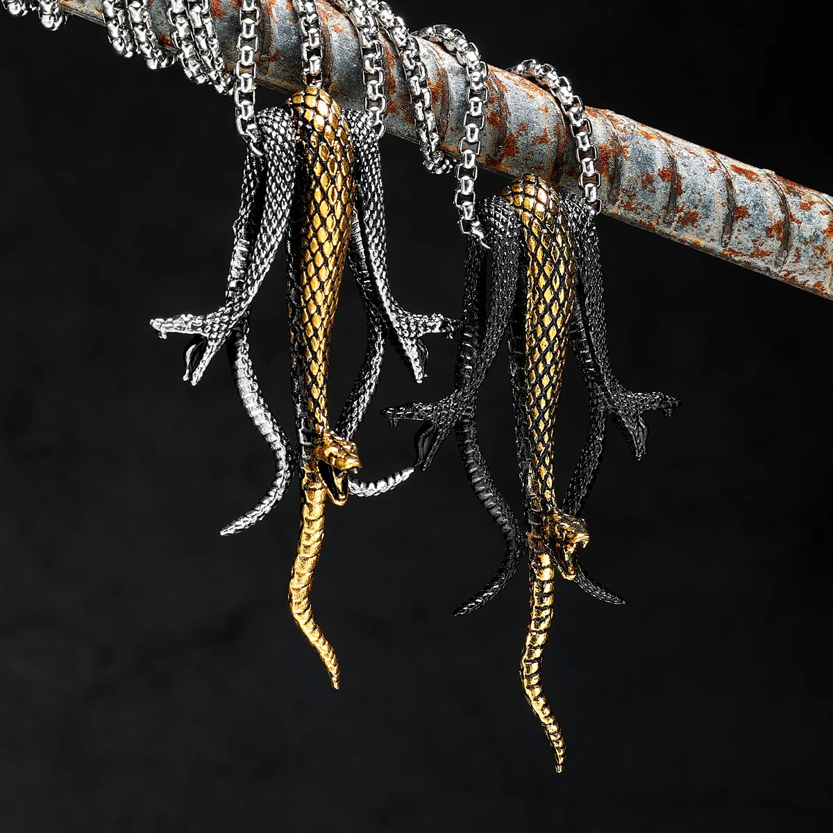 Mamba Anhänger Männer Schlangen Halsketten 316L Edelstahl Männer Kette Rap Rock Punk für Freund Männlichen Schmuck Beste Geschenk Dropshipping