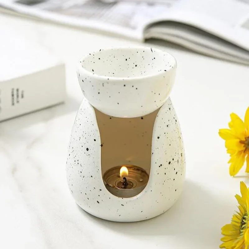 New Nordic Style White Porcelain Essential Oil Furnance Aroma Burner Candle Holder Fragrance Lamp Home Decor