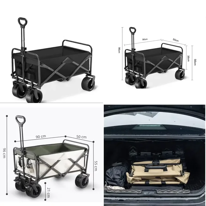 Outdoor Camping Trolley Foldable Camping Trolley Stall Small Pull-up Cart