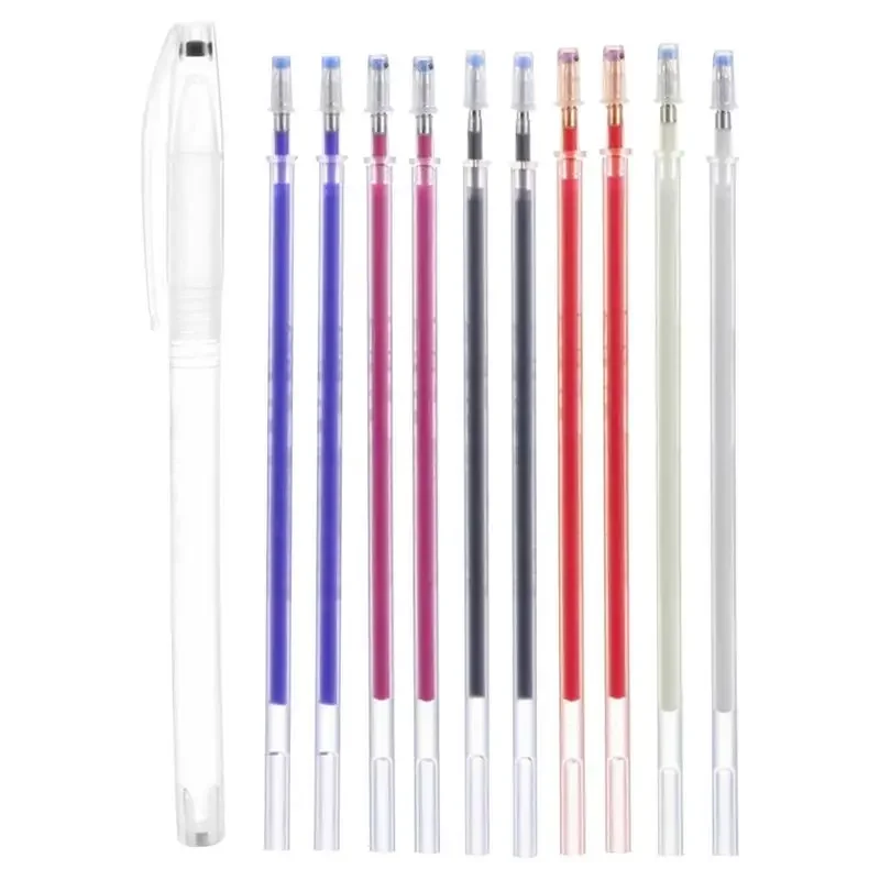 

10PCS Water-Soluble Disappearing Pen Stitch Marker Draw Grid On Fabric Embroidery Temporary Erasable Marking Refills Sewing Tool