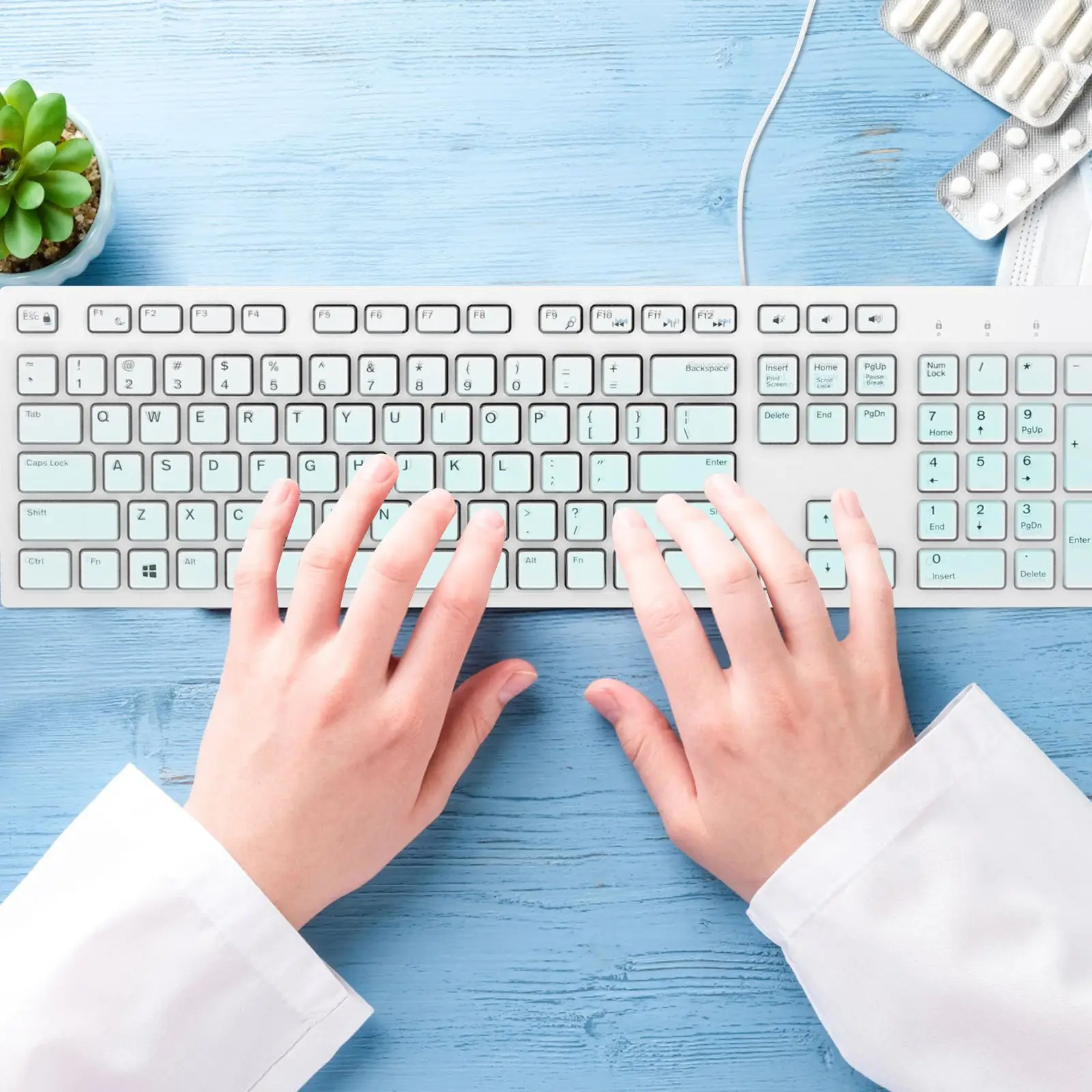 Protector de teclado KB Shield con cable USB Skin Keyborad Cover Gel de sílice Protector para computadora