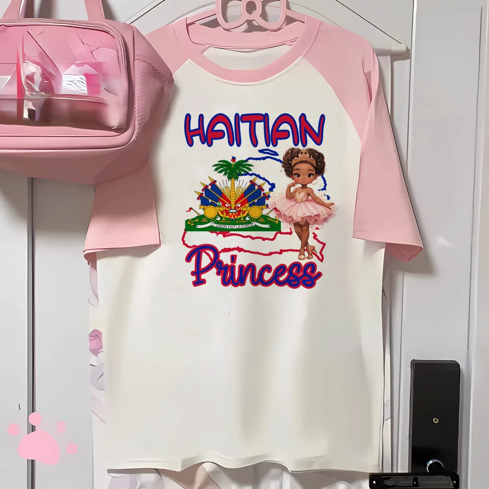 Haiti t-shirts women youthful trendy blend top girl y2k clothes