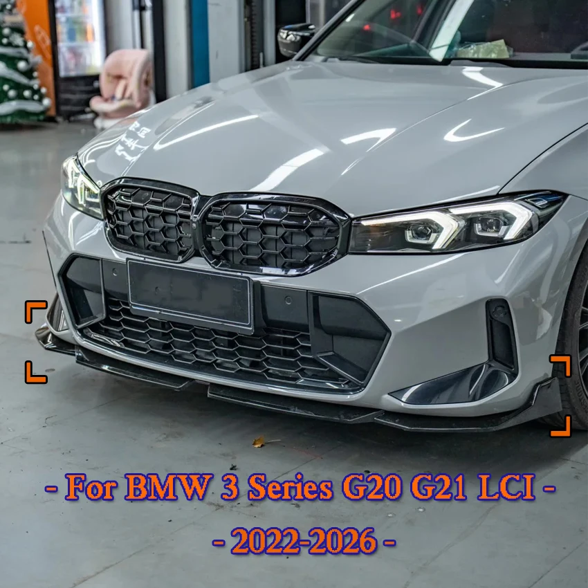 

MP Style Spoiler Diffuser Guard For BMW 3 Series G20 G21 LCI 2022 2023 2024 2025 2026 Front Bumper Splitter Lip Cover Body Kit