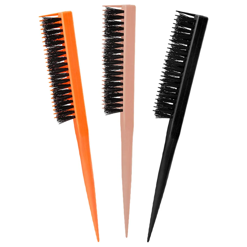 

3Pcs Beauty Dehairing Comb Bristle Brush for Slicking Back Hair Styling Tail Parting Women Plastic Anti Friction Drop Resistant