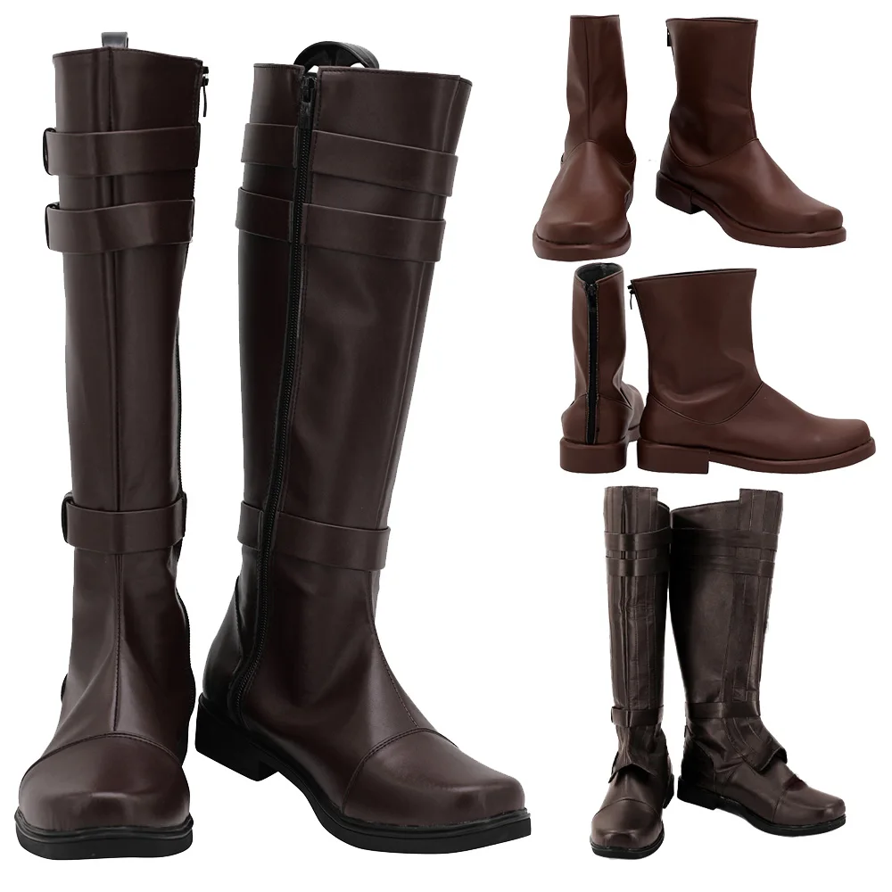 Fantasie Obi Cosplay Ritter dunkelbraune Stiefel Schuhe Film Raum Kampf Rollenspiel Schuhe Männer Halloween Party Kostüm Zubehör