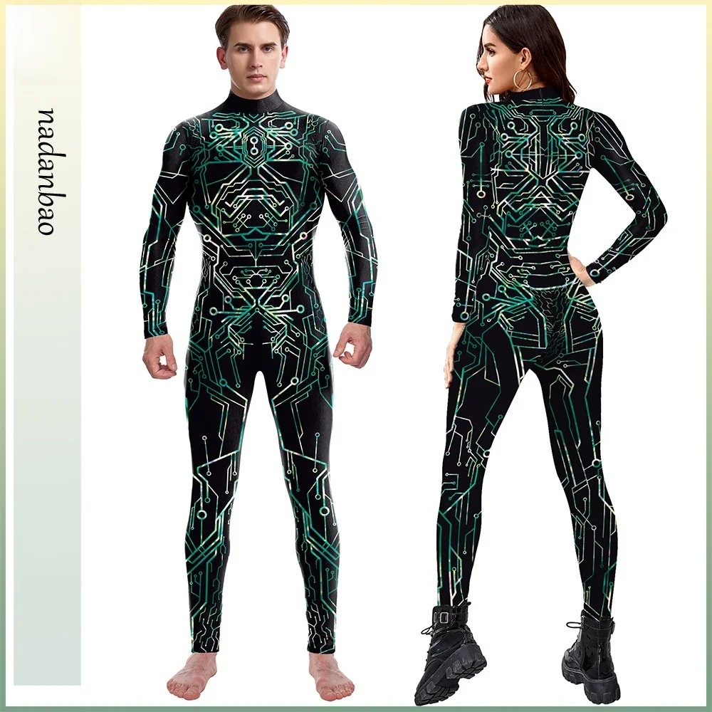 

Digital Printing Circuit Board Series Overalls ex Stage Costume High Content Polyester Spring Collection