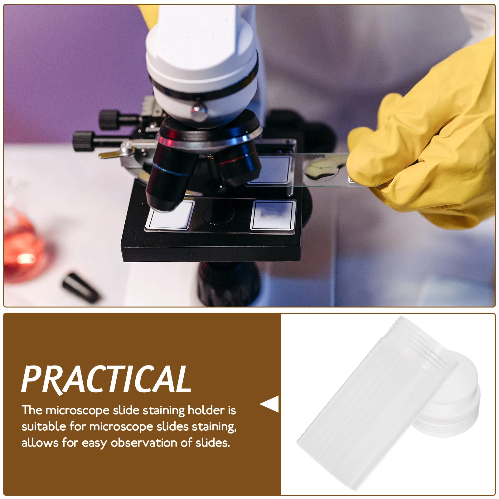 Microscope Slides Staining Jar Containers Plastic Glass Laboratory Holder White for