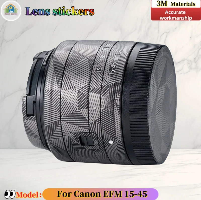 

EFM1545 For Canon EFM 15-45 Camera lens sticker, DIY skin, Precision tailoring wear-resistant protective film