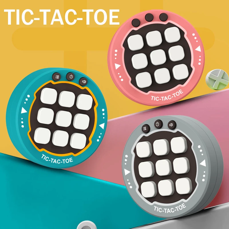 ポータブル三目並べハンドヘルドゲームコンソール多機能電子パズルボードゲーム子供のインタラクティブ脳ゲーム