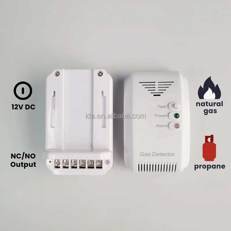 Digital 12V NO/NC Relay Out RV Propane LP Gas Alarm Natural Gas Detector 12V DC For Motorcoach Trailer Truck Camper