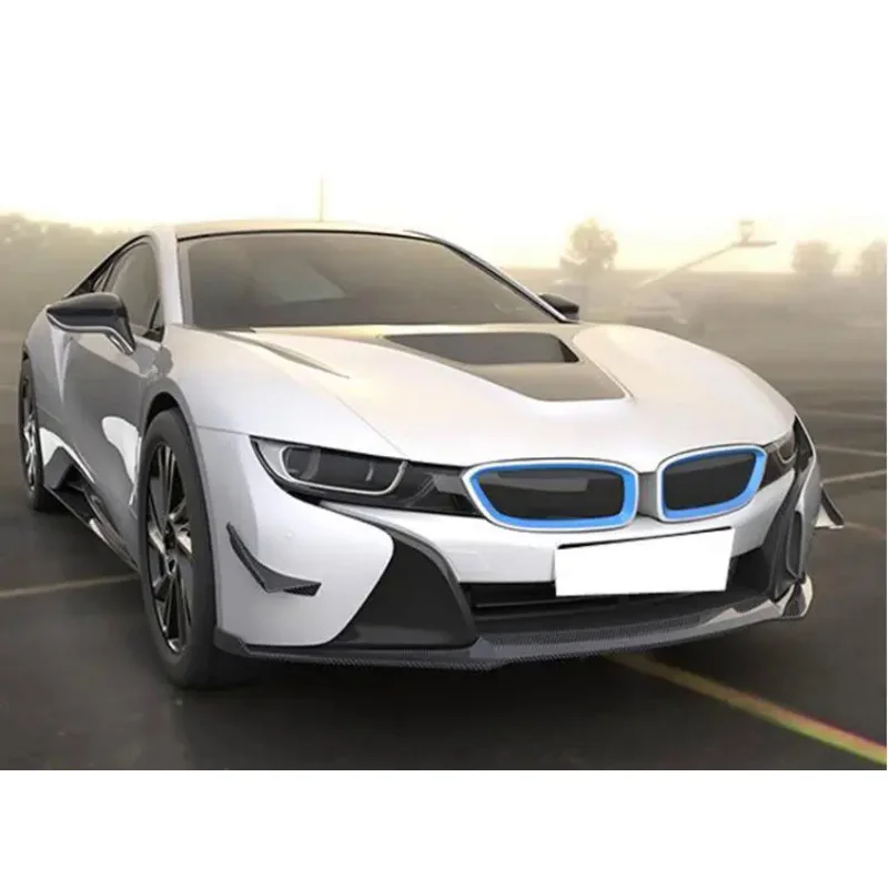 

Real Dry Carbon Fiber Bumper Front Lip Rear Diffuser Side Skirt Spoiler Wind Knife Body Kit For BMW i8 2014 2015 2016 2017 2018