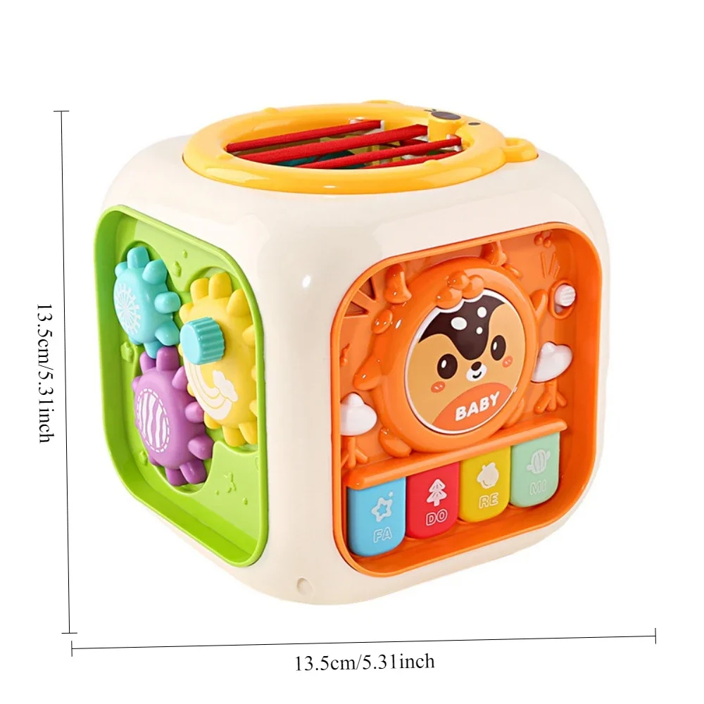 

Multi-Functional Musical Toy for Kids,6-Sided Sensory Activity Cube,Educational Learning Box Game Toy for Age Range 2-4 Years