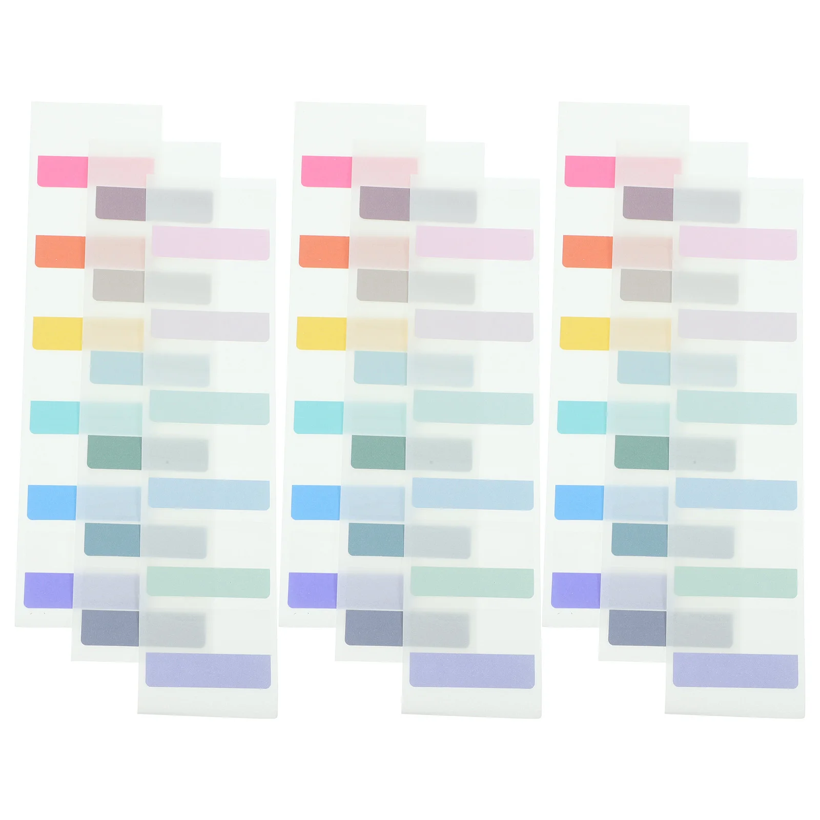 

180 Pcs Copper Plate Adhesive Tabs for Notebooks Transparent Colorful Bookmarks Highlight Sentences School Office