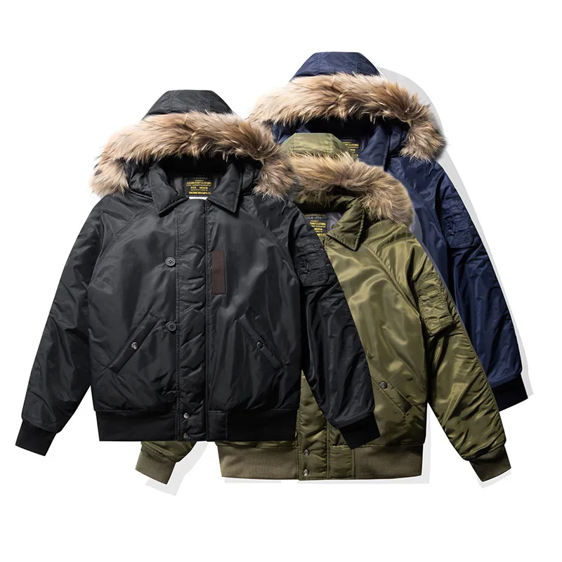 

OKONKWO Winter N-2B Protective Clothing, Waterproof N2B Flight Jacket, Hooded Outerwear with Detachable Hood, Winter Clothing