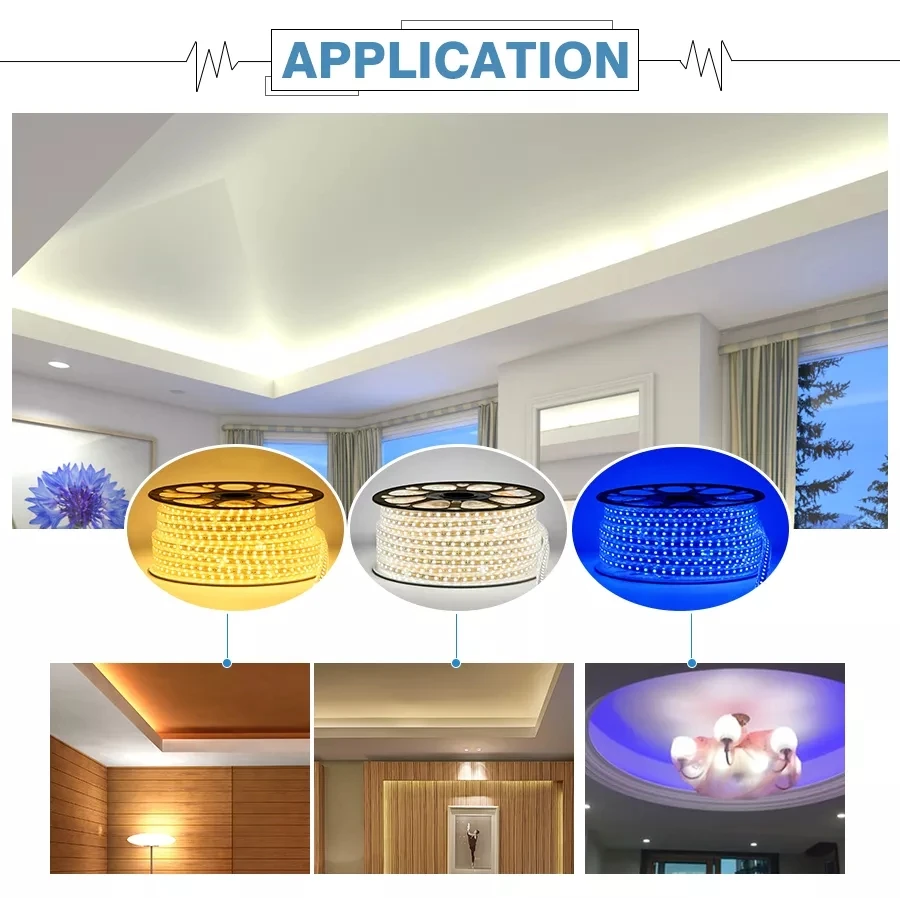 SMD 2835 LED Strip 60led/m 8w/m FREE SHIPPING 50M/roll High Voltage AC110V 220V Waterproof LED Strip Light