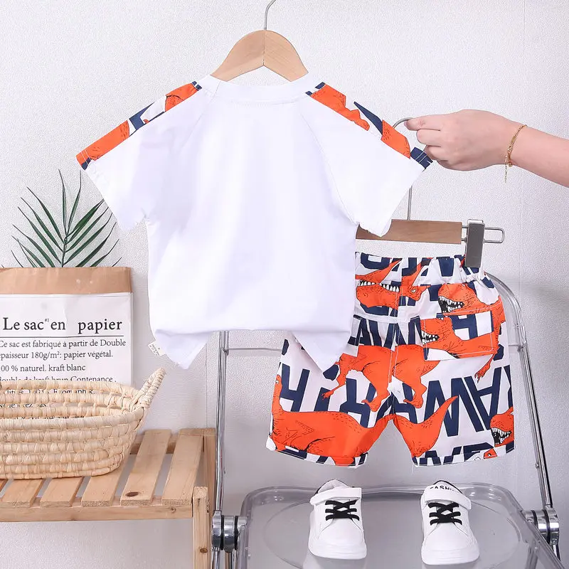 New Summer Baby Boy Kids Clothes Letters Children Clothing Suit Tops Short-sleeve T-shirt Pants 2pcs/set Sport Infant Clothing