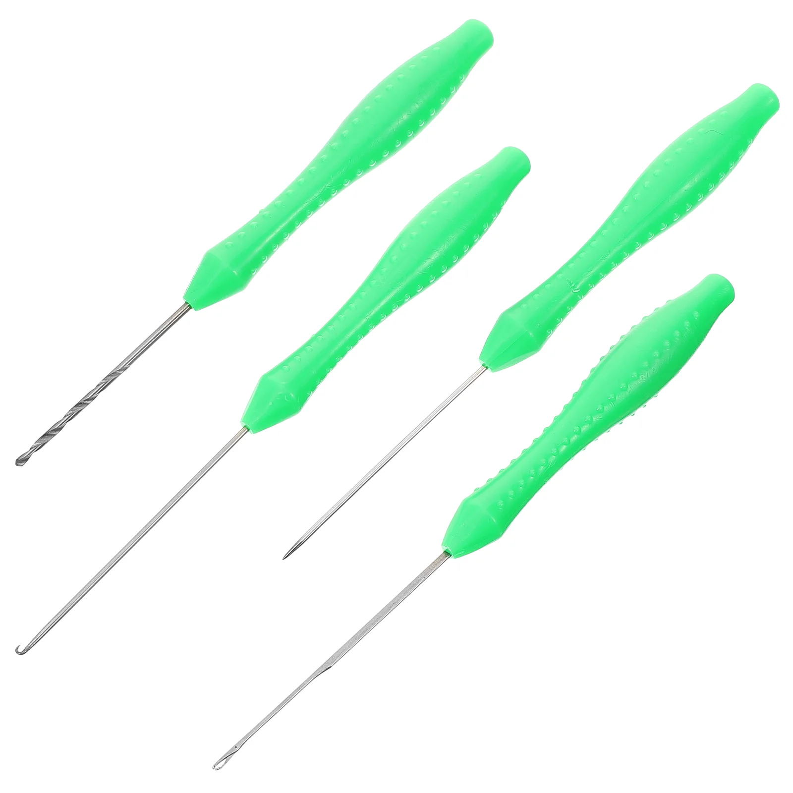 

4 Pcs Bait Fishing Gear Tools Soft Lure Needle Hooks Piece Set Baits Green Library