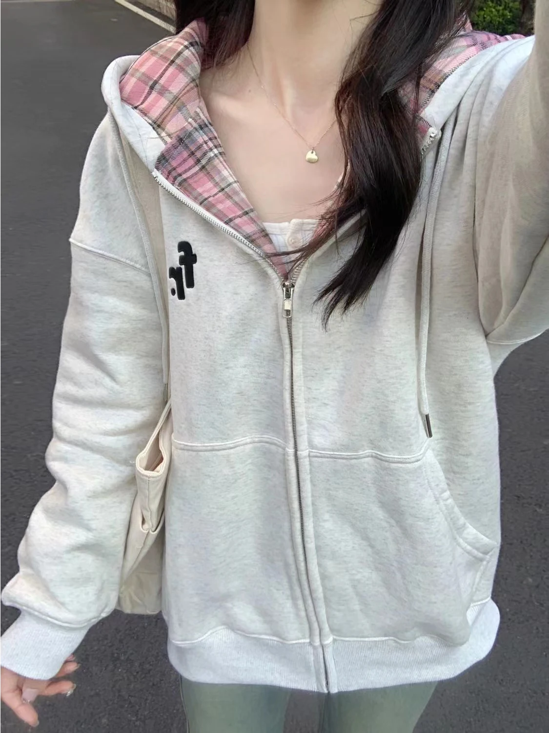 

Ретро-худи в стиле пэчворк, женская зимняя свободная куртка на молнии с капюшоном, открытый кардиган, теплая фланелевая удлиненная кофта