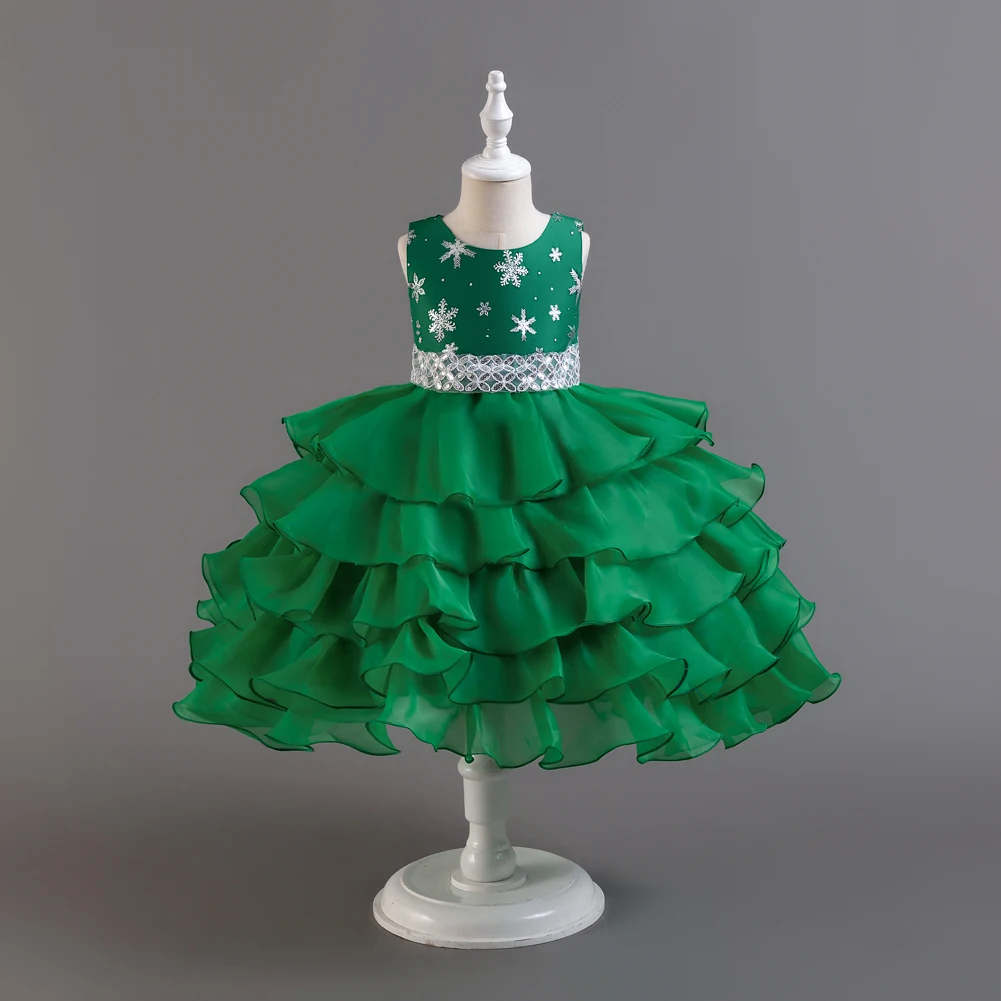 Girls Party Dress 3 Colors 100cm-150cm Christmas Dresses Princess Ball Gown Holiday Fashion Birthday Kids Skirt