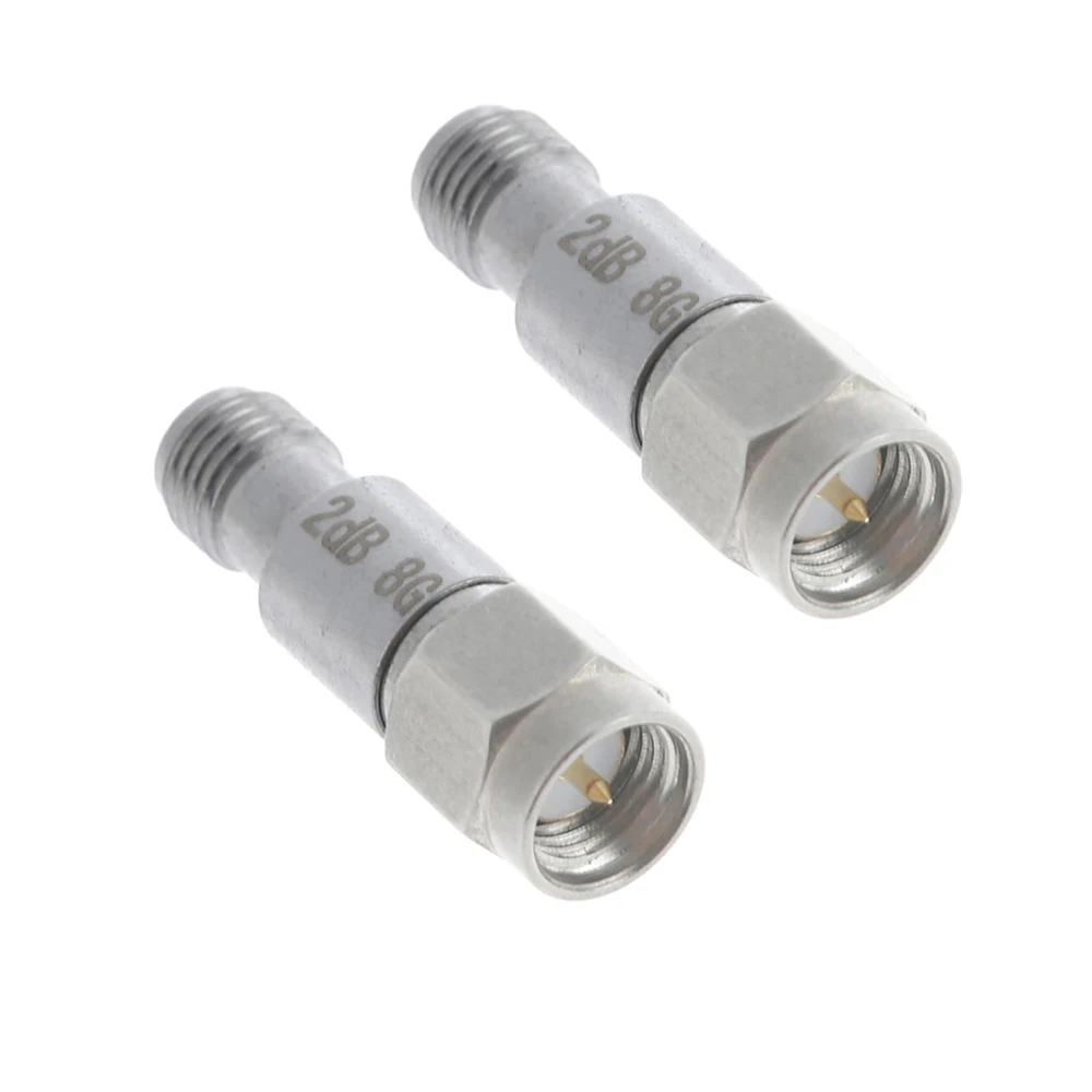 BEVOTOP 2W DC-18GHz SMA Male to SMA Female Coaxial RF Attenuator 8/10/20/30/40dB SMA Fixed Connectors 50 Ohm 304 steel