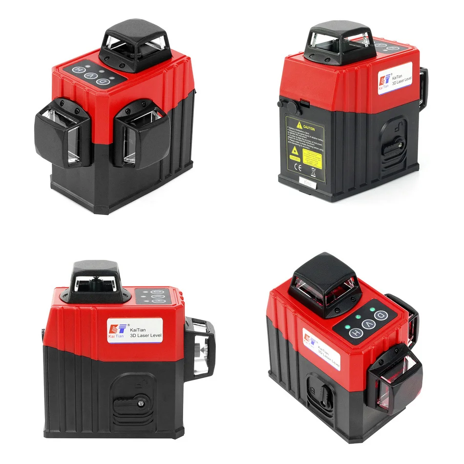 Kaitian Niveau Laser Level Self Leveling Lithium Battery Professional High Precision Red 3D Cross 12 Line 360 Laser Level Tripod