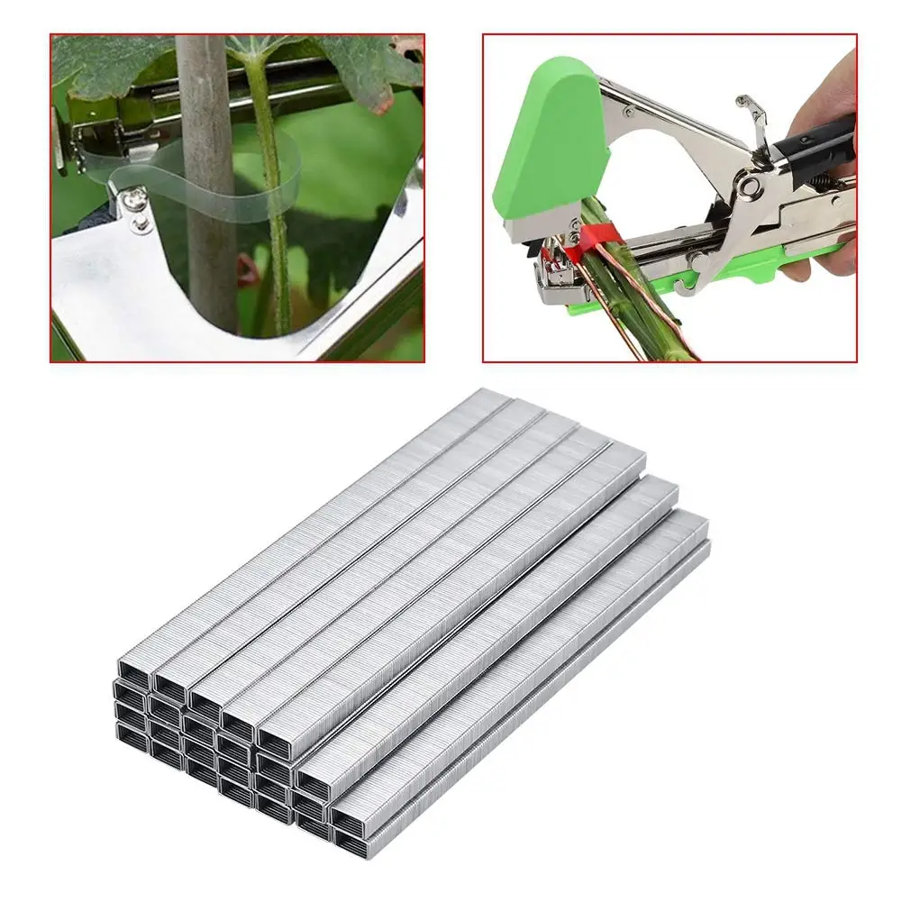 One Set Plant Tapetool Staples Garden Plant Tying Machine Tape Tool Branch Binding Nail for Grapes Raspberries Tomatoes