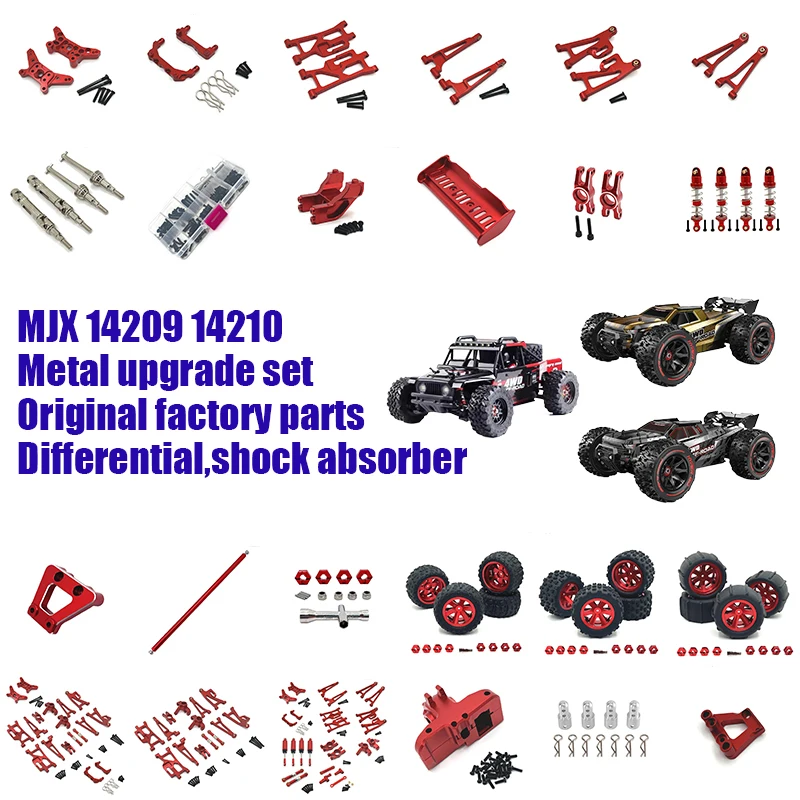 

MJX 14210 14209 H14BM Metal Servo Arm Steering Assembly Suspension Swing Arm Gear Shock Tower Shock Absorber CVD RC Upgrade Part