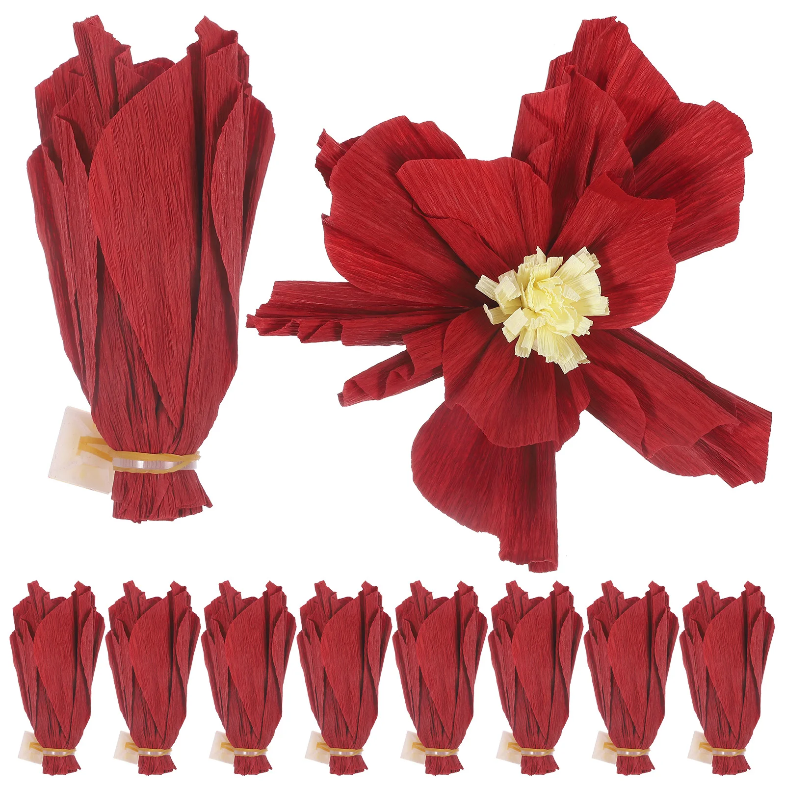 10 Pcs Crepe Paper Bouquet Large Flowers for DIY Pendants Craft Adorn Decorations Party Hanging Supplies