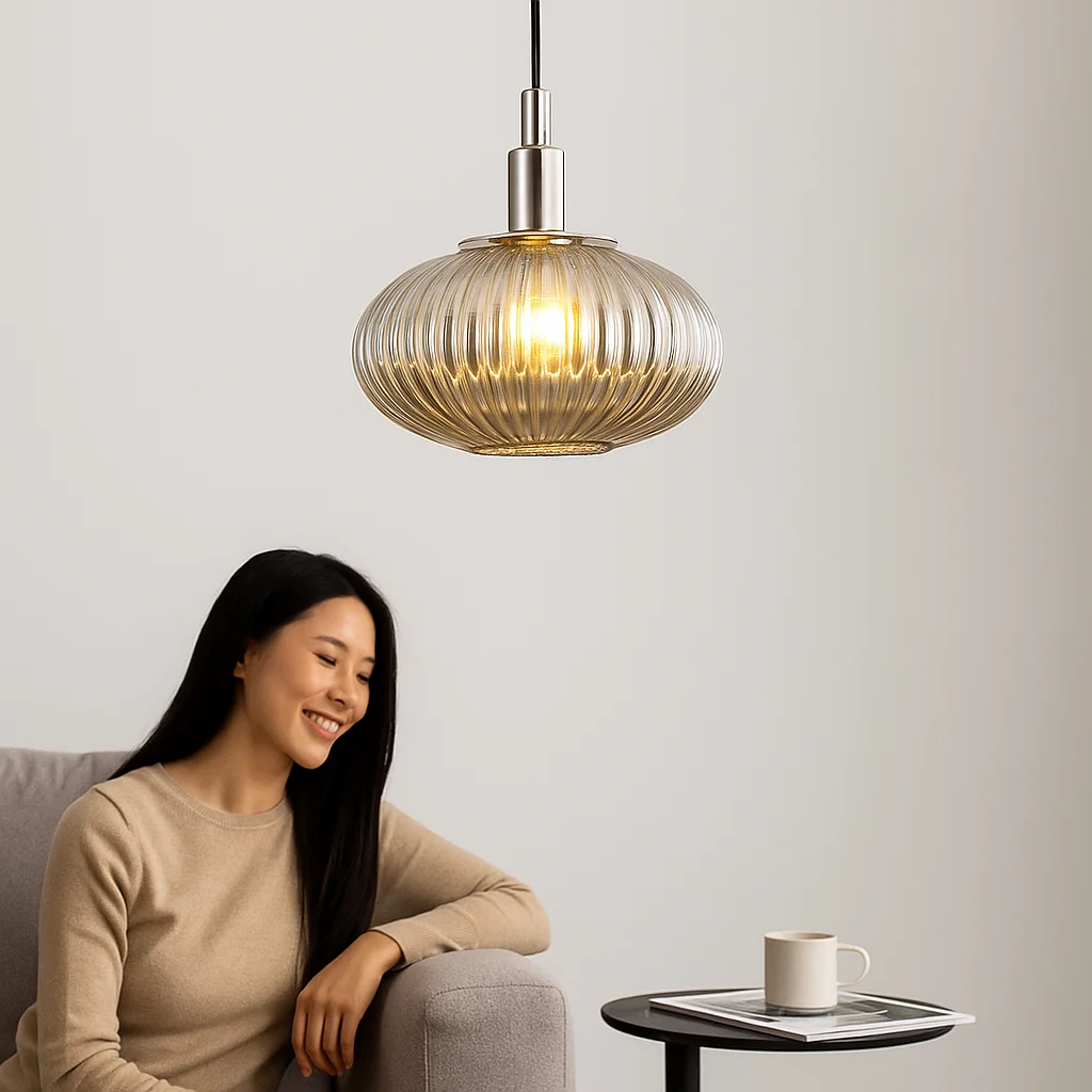 

Unique Nordic Artistic Glass Pendant Light for Dining Room, Designer Restaurant and Cafe Bar with Modern Design