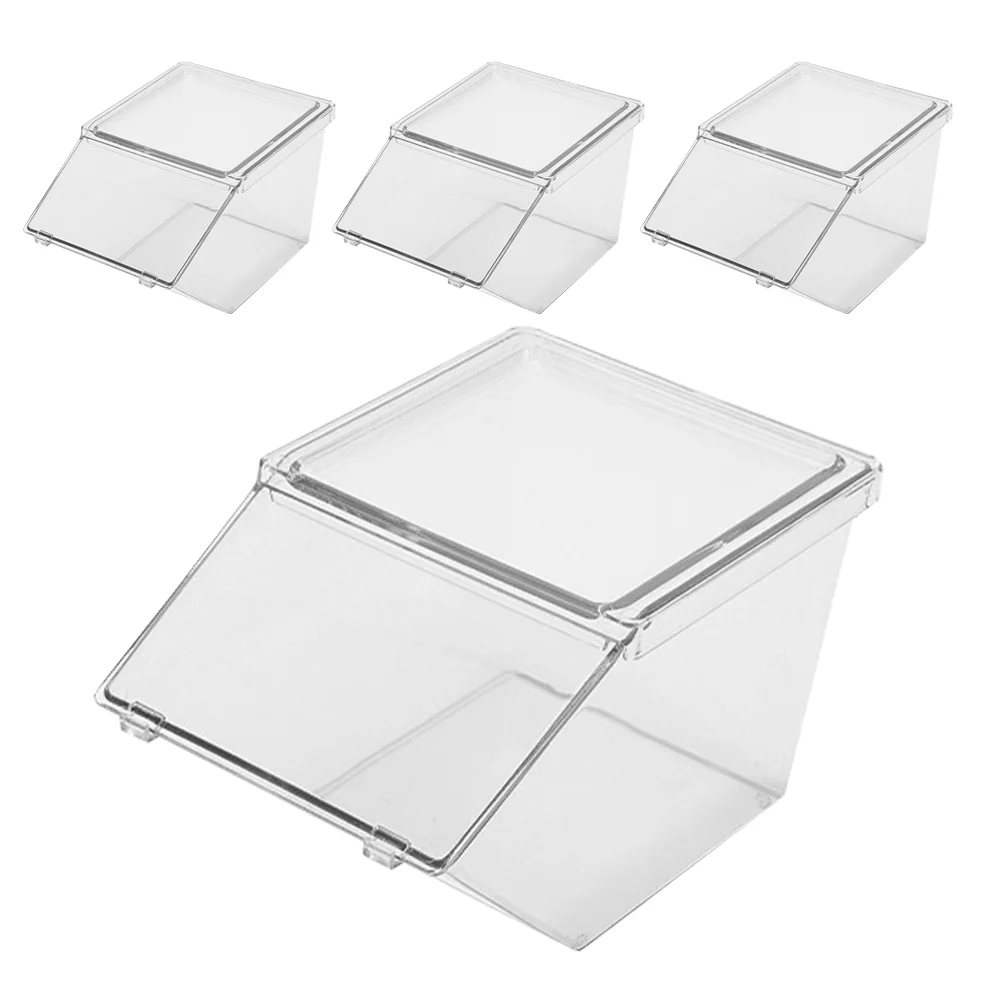 

4 Pcs Tea Bag Organizer Coffee Station Holders Case Packets Beans Bags Box Sugar Stand Acrylic Candy Storage Pantry